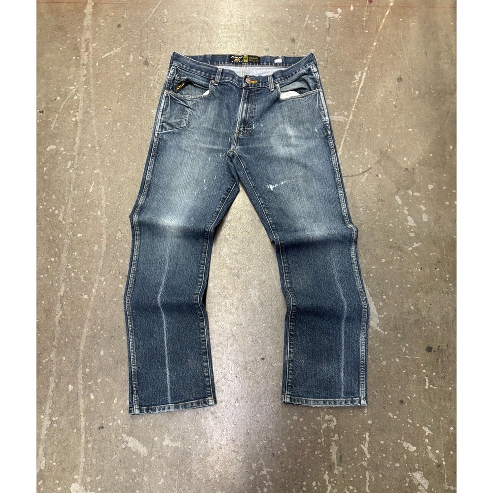 Ariat Rebar M5 Jeans Straight Leg Mens 35x34 Blue Denim Workwear Cowboy Western